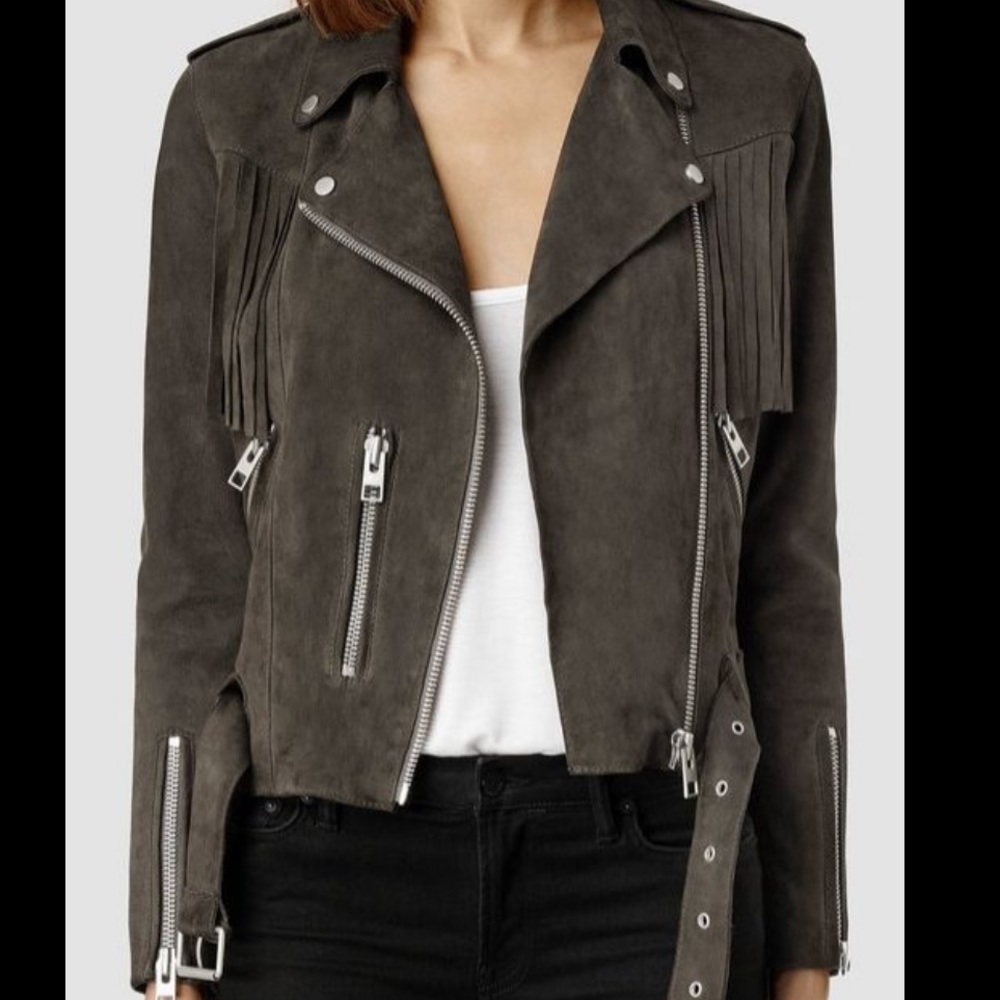 Allsaints suede tassel jacket